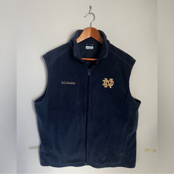 Notre Dame Men’s Vest - Navy Blue, Size Large - Picture 1 of 3